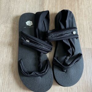 Vionic Black Sandals with Rhinestone Accents